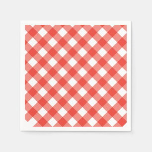 Guardanapo De Papel Café Italiano Xadrez Vermelho