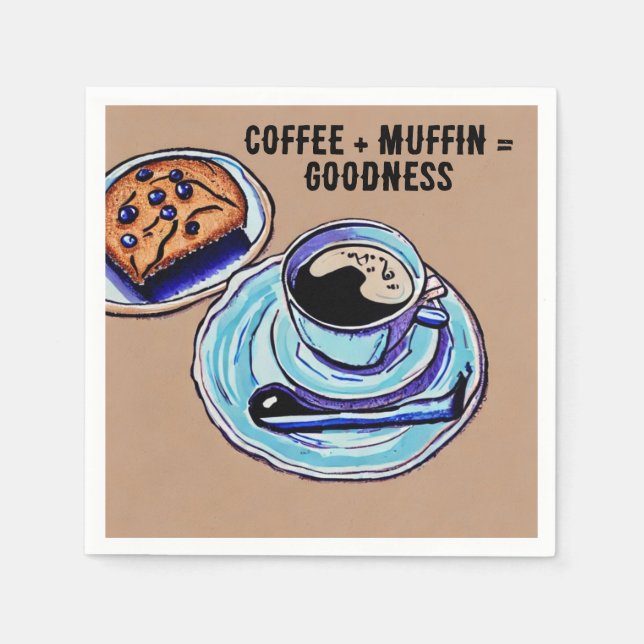 Guardanapo De Papel "Café + Muffin = Bondade" Caprichoso Café (Frente)