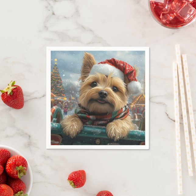 Guardanapo De Papel Cairn Terrier Cachorro Montanha-russa Natal (Insitu)