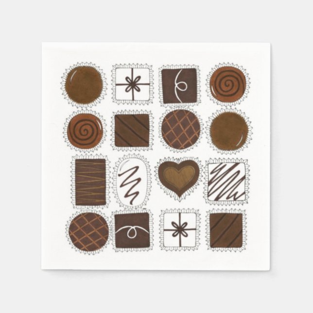 Guardanapo De Papel Caixa de Namorados de Chocolates Napkin (Frente)