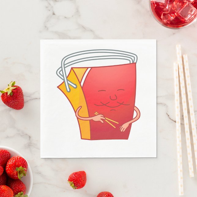 Guardanapo De Papel Caixa de Takeout com Chopsticks Comida asiática en (Criador carregado)