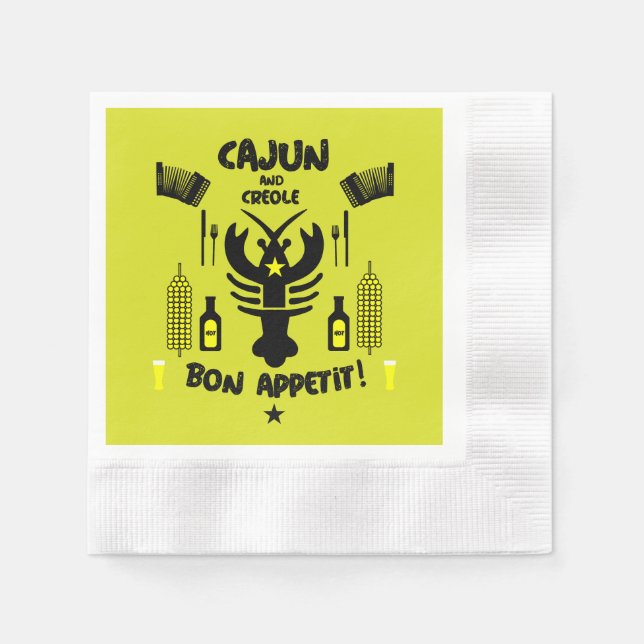 Guardanapo De Papel Cajun e Creole Cooks (Frente)
