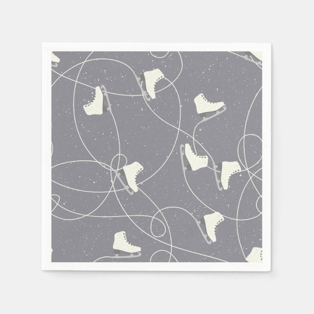 Guardanapo De Papel Calçados De Ice Marcas Cinza Padrão Branco (Frente)