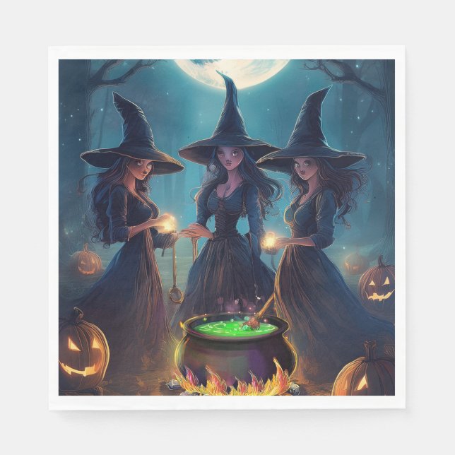 Guardanapo De Papel Caldeirão de Bruxas de Halloween (Frente)
