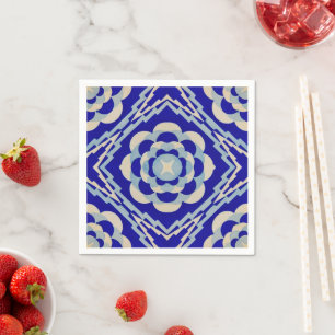 Guardanapo De Papel Caleidoscópio sem costura Diamante Azul Jantar Bra