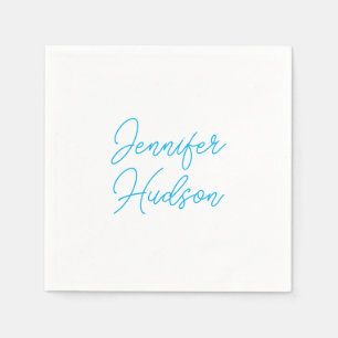 Guardanapo De Papel Caligrafia azul de azure minimalista profissional