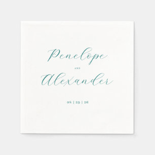 Guardanapo De Papel Caligrafia Azul Elegante