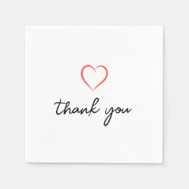 Guardanapo De Papel Caligrafia Branca Negra Obrigado Napkins