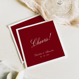Guardanapo De Papel Caligrafia Clássica Casamento Vermelho Escuro Dinh