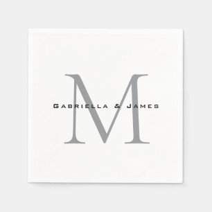 Guardanapo De Papel Caligrafia de Cinzas Negras, Monogramas