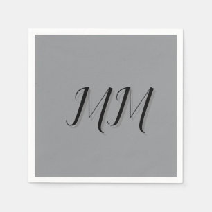 Guardanapo De Papel Caligrafia de Cinzas Negras Monogramas