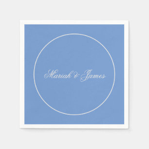 Guardanapo De Papel Caligrafia de Nomes Minimalistas Simples Azul