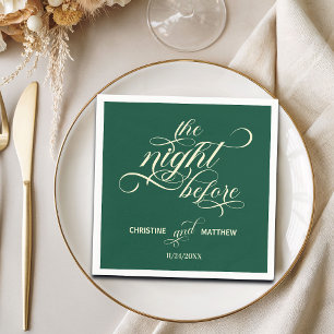 Guardanapo De Papel Caligrafia Elegante Na Noite Antes Do Casamento Te