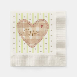 Guardanapo De Papel Caligrafia giro padrão cardíaco Verde Marrom