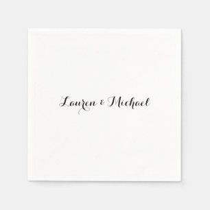 Guardanapo De Papel Caligrafia Minimalista Elegante Branca Negra