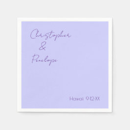 Guardanapo De Papel Caligrafia Minimalista Violeta Casamento Viagem