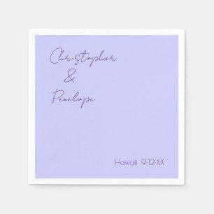 Guardanapo De Papel Caligrafia Minimalista Violeta Casamento Viagem