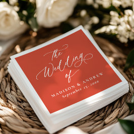 Guardanapo De Papel Caligrafia Moderna e Elegante Casamento ao Pôr do 