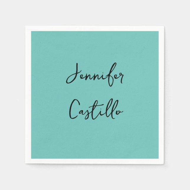 Guardanapo De Papel Caligrafia Moderna Minimalista Negra Simples (Frente)