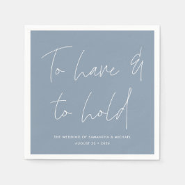 Guardanapo De Papel Caligrafia moderna vislumbra casamento azul empoei