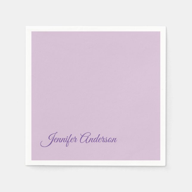 Guardanapo De Papel Caligrafia Pastel Thistle Pink Nome Personalizado (Frente)