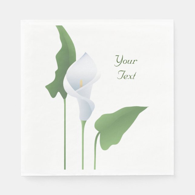 Guardanapo De Papel Calla Lily Floral Custom Paper Napkins (Frente)