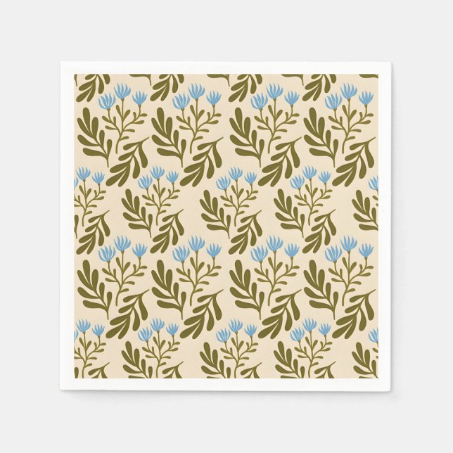 Guardanapo De Papel  Calm and Natural: Blue Flower Seamless Pattern (Frente)