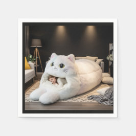 Guardanapo De Papel Cama de gato fofa – Personalizada