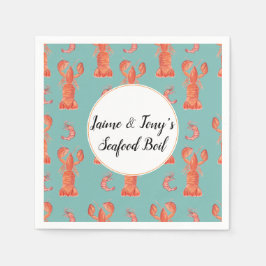 Guardanapo De Papel Camarão De Lagosta De Maruca De Maneira Aquosa