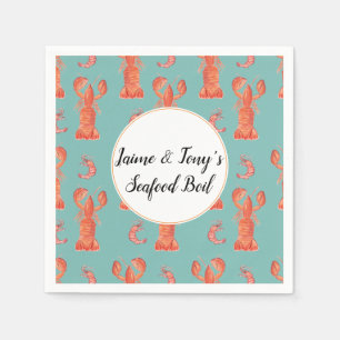 Guardanapo De Papel Camarão De Lagosta De Maruca De Maneira Aquosa
