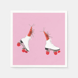 Guardanapo De Papel Camarões Em Skates De Cilindro Coquetel Napkin