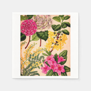 Guardanapo De Papel camellia, forsythia, rododendron e acácia