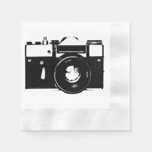 Guardanapo De Papel Câmera monocromática retro velha de SLR