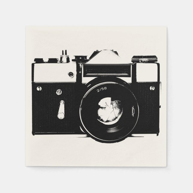 Guardanapo De Papel Câmera SLR monocromática antiga (Frente)