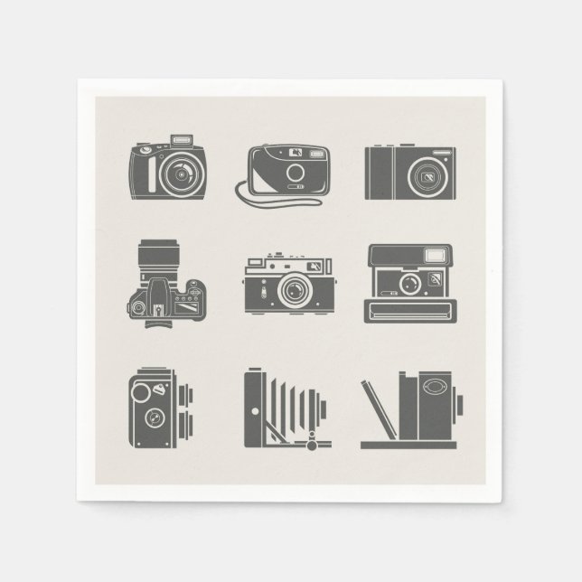 Guardanapo De Papel Câmeras Vintage Fotografia (Frente)