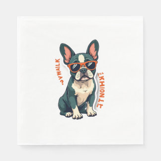 Guardanapo De Papel Caminhada Vintage Vou Pensar Nisso Bulldog Francês
