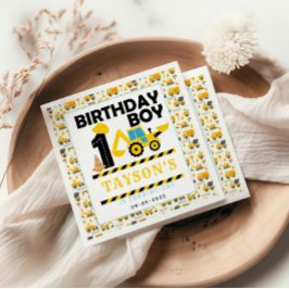 Guardanapo De Papel Caminhão de Construção 1º Aniversário | Festa Infa