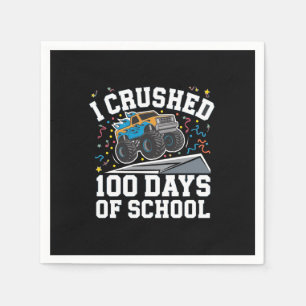 Guardanapo De Papel Caminhão Monstro 100 Dias de Escola 100º Dia de Es