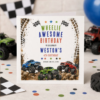 Guardanapo De Papel Caminhão Monstro Wheelie Incrível para Menino de 4