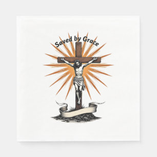 Guardanapo De Papel Camisa Cristã Jesus Cruz Fé Gravação Vintage