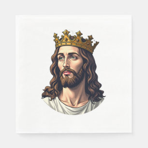 Guardanapo De Papel Camisa da Fé de Jesus Coroado Rei Gravura Vintage