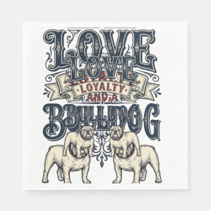 Guardanapo De Papel Camisa de Amor Bulldog Desenho Antigo de Citação d