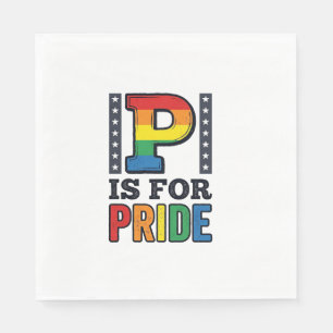 Guardanapo De Papel Camisa de Arco-Íris de Orgulho Vintage com Letra P