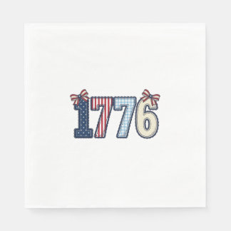 Guardanapo De Papel Camisa de Fita Patriótica Vintage 1776 Design_1