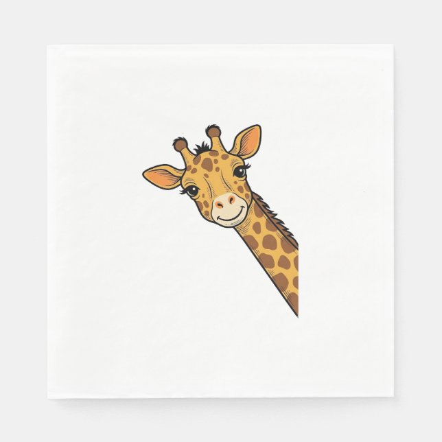 Guardanapo De Papel Camisa de Girafa Olhando de Esquina com Desenho de (Frente)