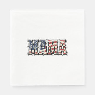 Guardanapo De Papel Camisa de Letreiro Vintage Patriótica Mama Design_
