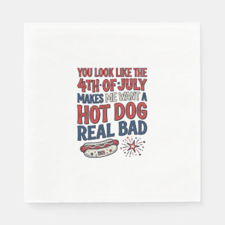 Guardanapo De Papel Camisa Patriótica Engraçada de Cachorro Quente de
