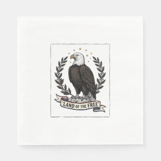 Guardanapo De Papel Camisa Patriótica Vintage Eagle Terra dos Livres D