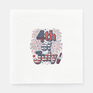 Guardanapo De Papel Camisa Vintage de Fogos de Artifício Patrióticos d