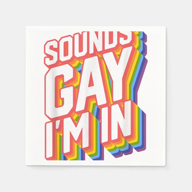 Guardanapo De Papel Camisas do Orgulho Engraçado Soa Gay. (Frente)